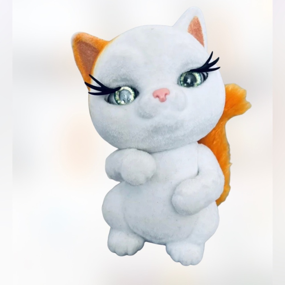 Fur real fuzz flocked FABULOUS KITTY CAT interactive toy white orange tested